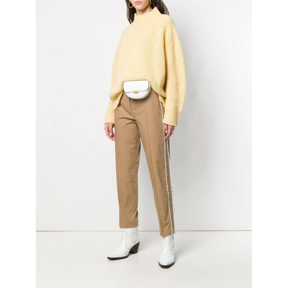 Dorothee Schumacher Sz 2 Papertouch Ease Brown Semi-Loose Pants Cropped Designer